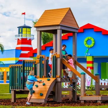 Beach Retreat features multiple outside playgrounds for kids